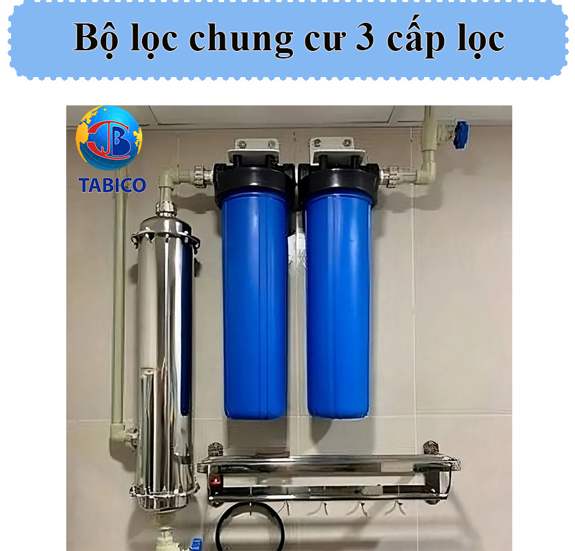 Bộ lọc chung cư 3 cấp lọc hiện đại